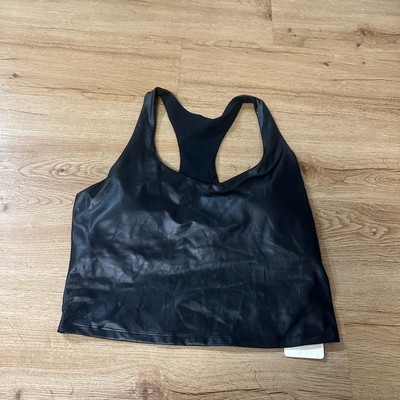 Fabletics anywhere shine built in bra tank NWT black size large MSRP $60