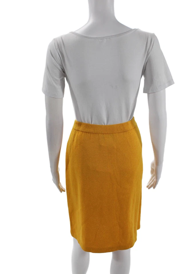 St. John Collection By Marie Gray Womens Knee Length Skirt Yellow Size 12 - Image 3 of 4