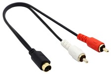 S-Video 4 Pin Mini DIN Y Splitter Cable Gold Plated Combo 4 Pin Mini DIN S-Vi...