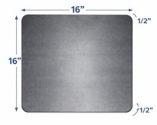 1/4" ROUNDED CORNERS Steel Plate, 16" x 16", A36 Steel, .25 thick