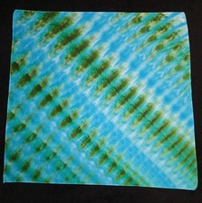  BOGO Bright Blue And Green Rolled Ice Dye Tie Dye Bandana