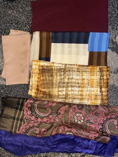 Vintage Lot Of 6 Women’s Scarf Set Mixed Estate Various Colors Sizes Silk Square