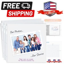12x12 Scrapbook Refill Pages, 25 Pack Super Heavy Sheet Protectors, Fits 3-Ri...