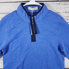 NWT Holderness Bourne Sullivan Pullover Small Tailored Blue Navy Performance