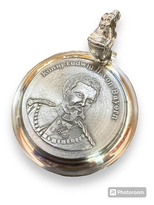 Der bayerische Biergartendeckel, Zinndeckel König Ludwig für Ihr Weißbierglas! T
