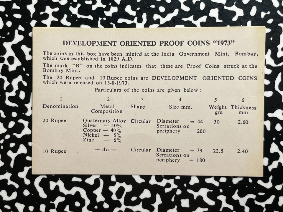 1973-B India Development 2x Coin Mint Set Lot#B2663 Silver! With Case - Image 4 of 4