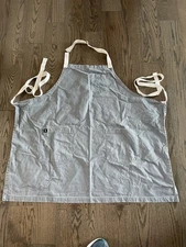 Uncommon Threads Large Unisex Gray Canvas Bistro Apron w/ 3 Pockets & Straps