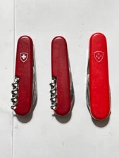 Lot of 3 Victorinox Economy Swiss Army knives - Spartan - Tourist - Tourist