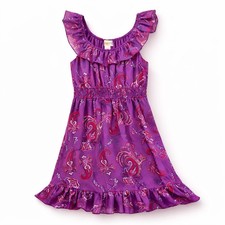 Belle du Jour Dress Medium Purple Paisley Ruffle Sleeveless Boho