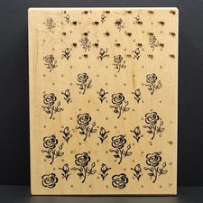 PSX Graduating Roses Panel Wood Mounted Rubber Stamp K-3108 Montage Collection