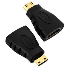 VCE 2-Pack HDMI Mini Adapter Gold Plated Mini HDMI to Standard HDMI Connector 4K