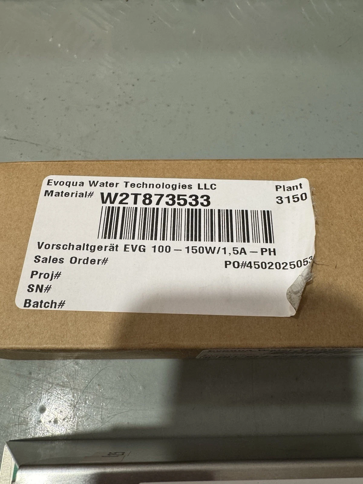 ATG Electronic Ballast EVG100-150W/1.5A-PH W6045010 Evoqua Brand New 5
