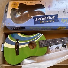 First Act Acoustic Green Wave Guitar 31 Inch Acoustic Guitar Strings Case New