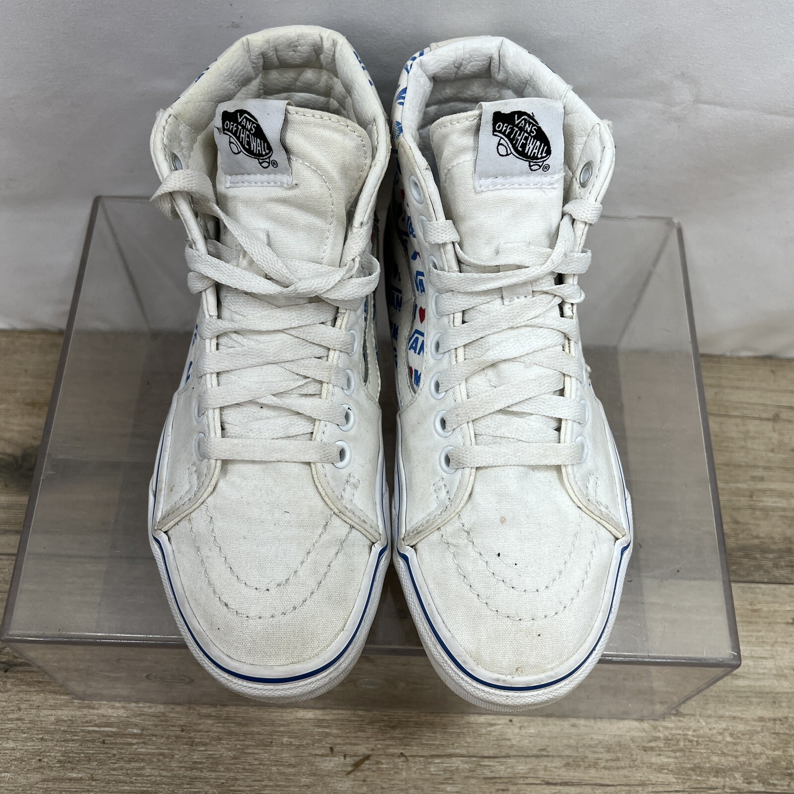 Vans Off The Wall I Love My Vans White Sneakers High Tops Womens Size 6 thumbnail 5