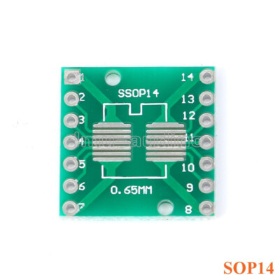 20PCS SOP14 SSOP14 TSSOP14 to DIP14 PCB SMD DIP/Adapter plate Pitch 0.65/1.27mm
