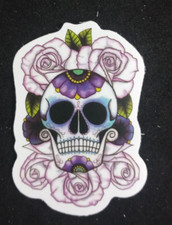 Beautiful Sugar Skull Roses Sticker 2.18" X 1.5"