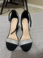 Windsor Women's, Black High Heels Pumps, Rhinestone Sparkly, Size 6.5