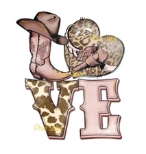 Sublimation Print Western Love Ready to Press Heat Transfer