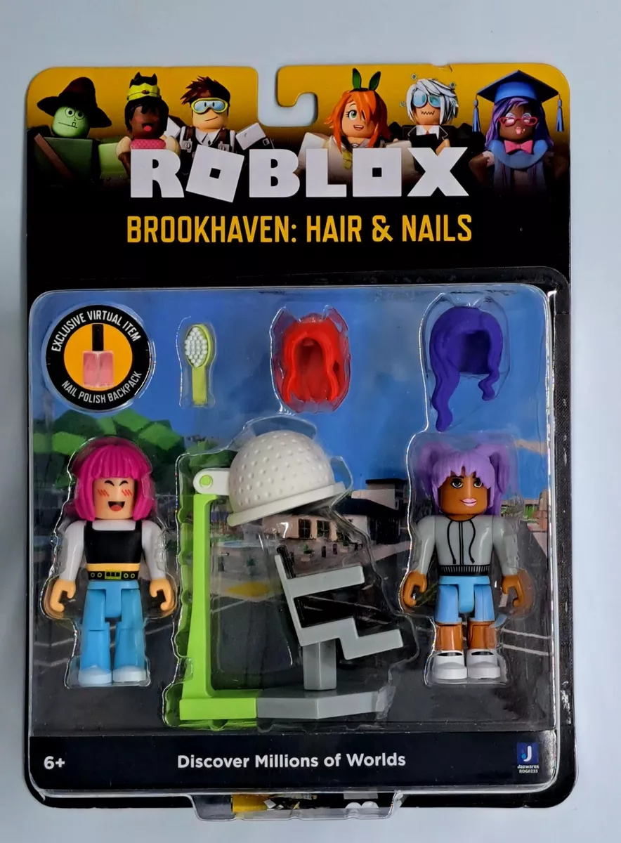 ROBLOX Action Figure BROOKHAVEN HAIR & NAILS Polish Playset Virtual Item  Code