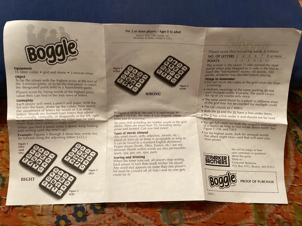 BOGGLE--1999 VERSION, COMPLETE, EXC. COND,3 MINUTE WORD SEARCH GAME/FREE POSTAGE - Image 4 of 4
