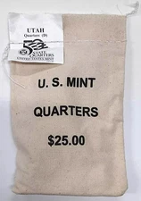 2007 D - Utah State Quarter Original Mint Sewn Bag- Unopened Box QS4