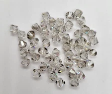 24pc Swarovski Crystal Silver Shade Bicone Beads; 4 Sizes: 3mm, 4mm, 5mm, 6mm