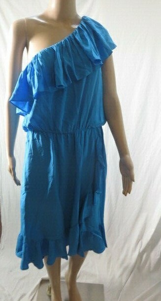 parker one shoulder ruffle dress Parker
