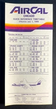 AirCal Chicago Quick Reference Timetable Effective July 1, 1986
