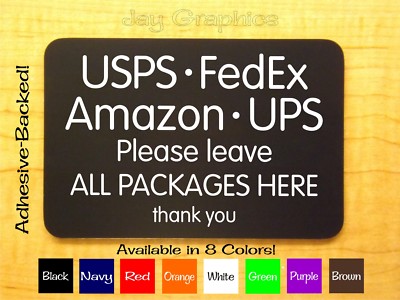 Engraved 4x6 Delivery Sign Leave All Packages Here UPS FedEx Amazon ...