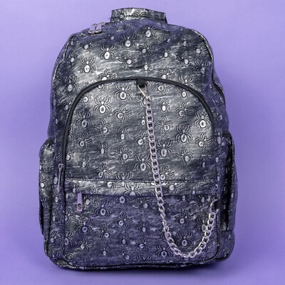 Rustic Spider Silber Rucksack Goth Gothic Emo Laptop Reiserucksack Tasche