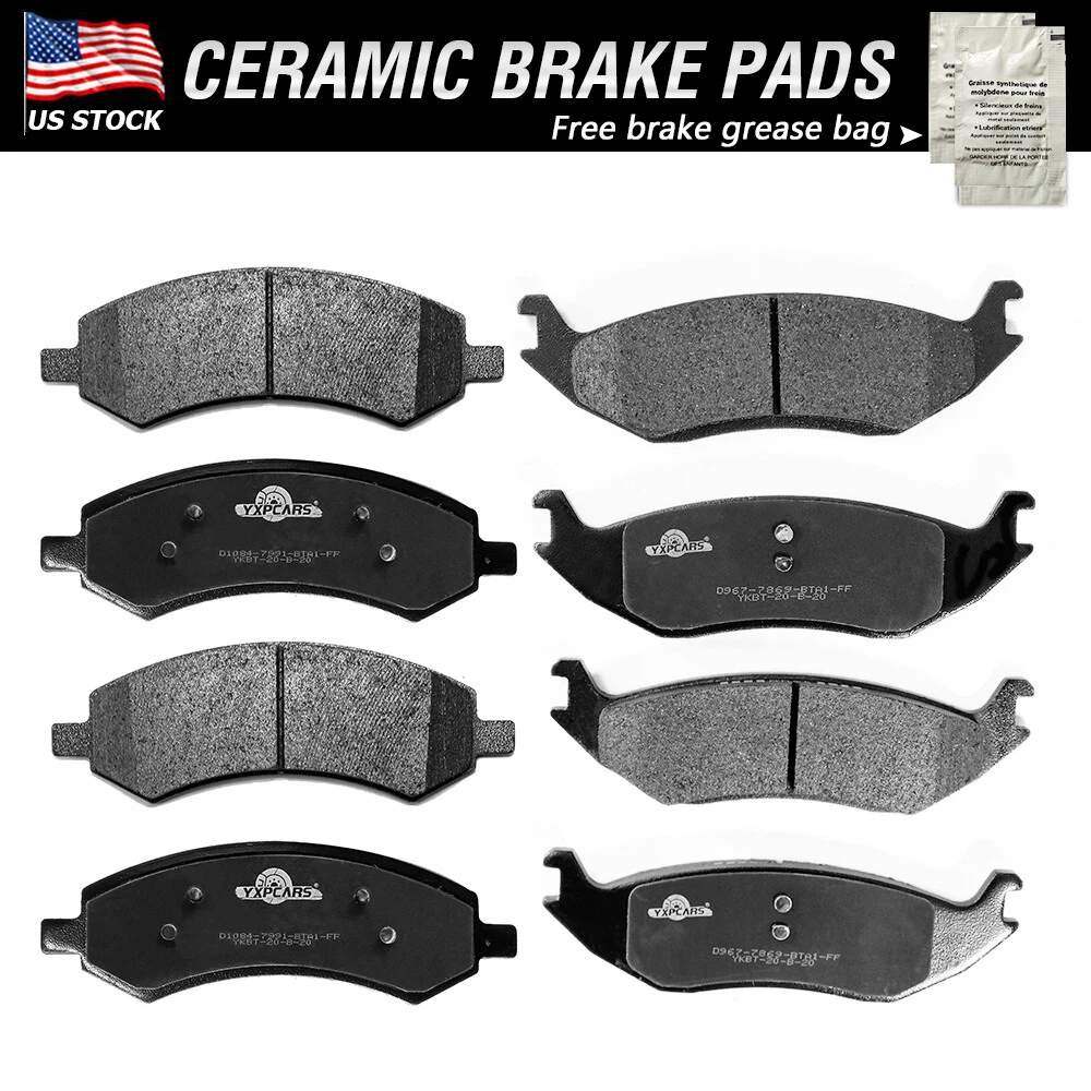 For Dodge Ram 1500 2017 2016 2015 2014 2013 2006 Front Rear Ceramic Brake Pads