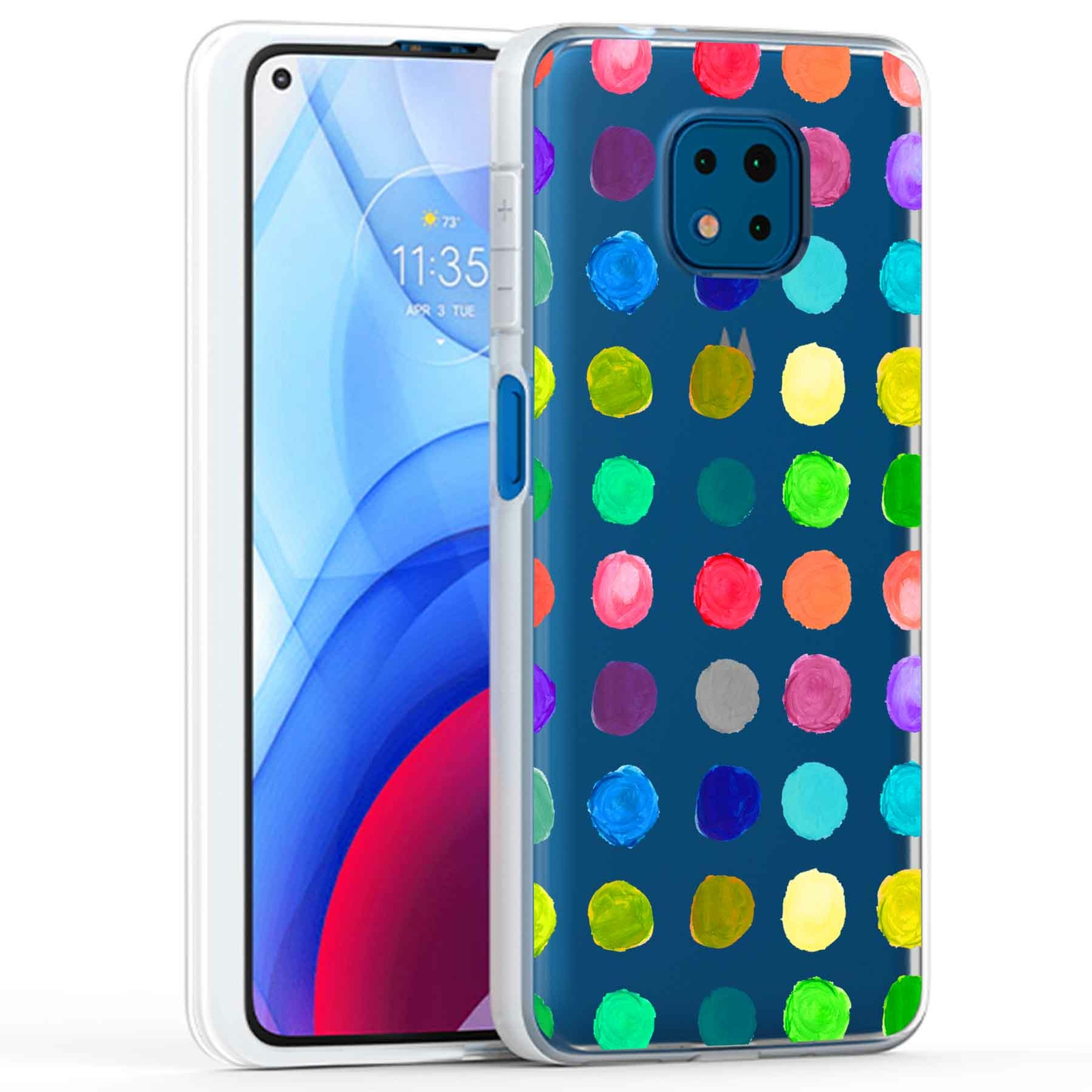 Phone Case Cover for Motorola Moto G Power 2021,Polka Dot 15 Print, USA