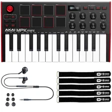 Akai MPK Mini MK3 25-Key Compact USB Keyboard & Pad Controller w Software & Ear