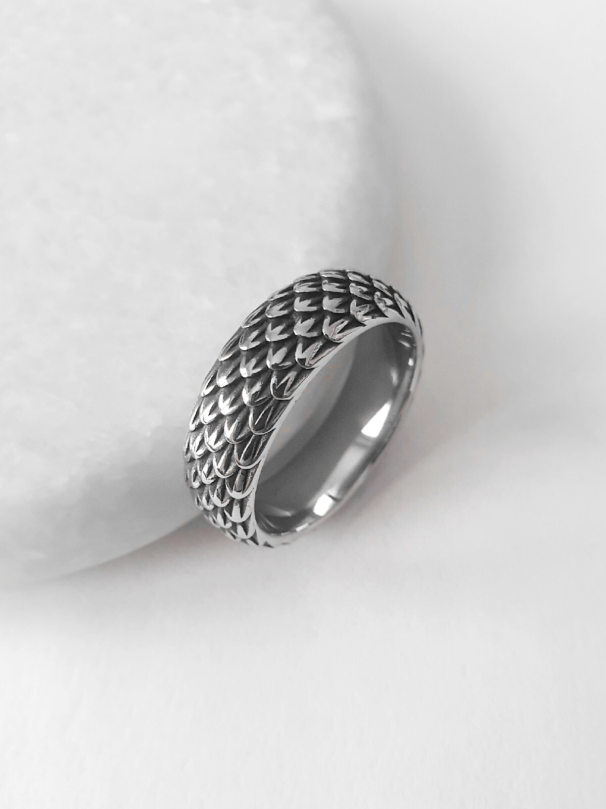 Bague acier inoxydable écailles de serpent anneau unisexe pour le quotidien et les soirées