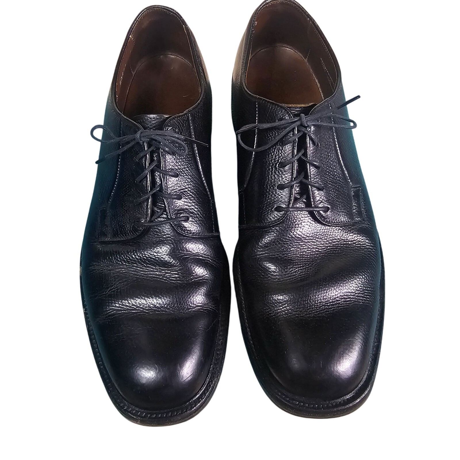 SAOLA Blucher derby Allen Edmonds Leeds 9558 9C Pebble Grain punta liscia anni 80 vintage