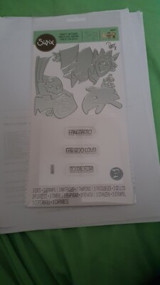 Sizzix Thinlits mit Briefmarken 3 Stanzen 3 Stempel Set - Spooky Friends 666315 Pete Hughes