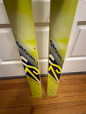 1990s Rossignol 7S K Equipe Downhill Slalom Race Skis 188cm, Neon