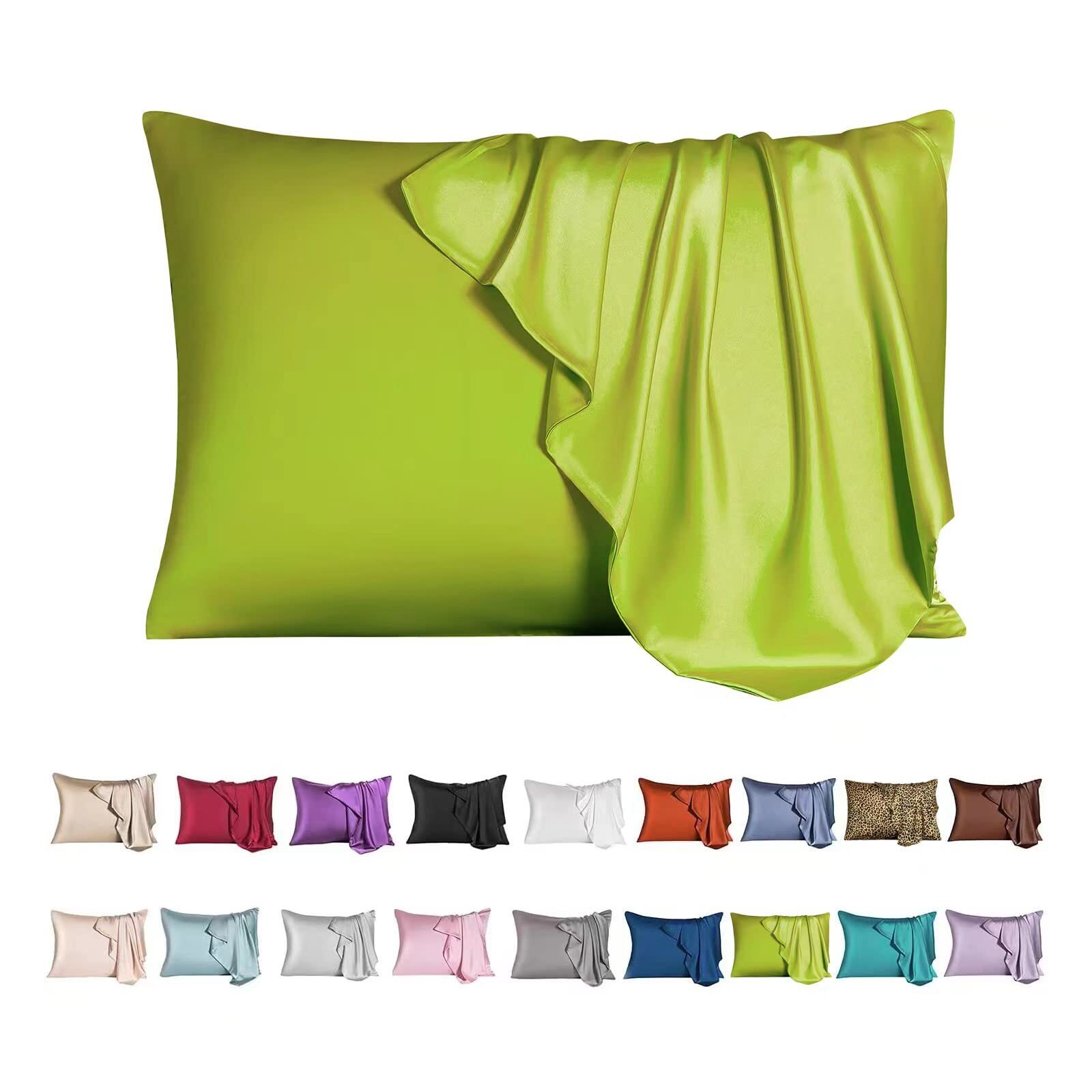 Mulberry Silk Pillowcase for Hair and SkinQueen Size Cooling Silk Pillow Case...-image