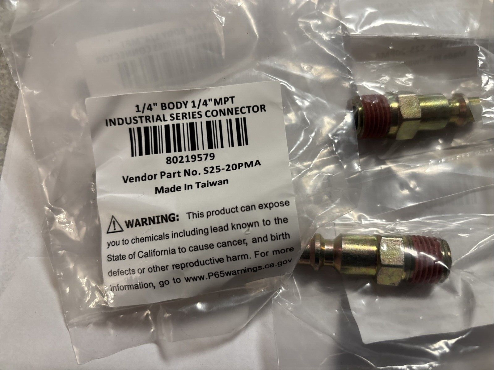 (6) 1/4" MALE NPT QUICK COUPLER CONNECTOR PLUG FOR AIR COMPRESSOR HOSE S25-20PMA