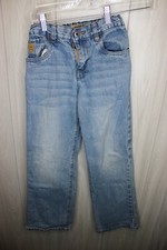 Cinch Kids Girls Jeans Sz 12 R Adjustable Waist Thick Stitch Embroidered Accents