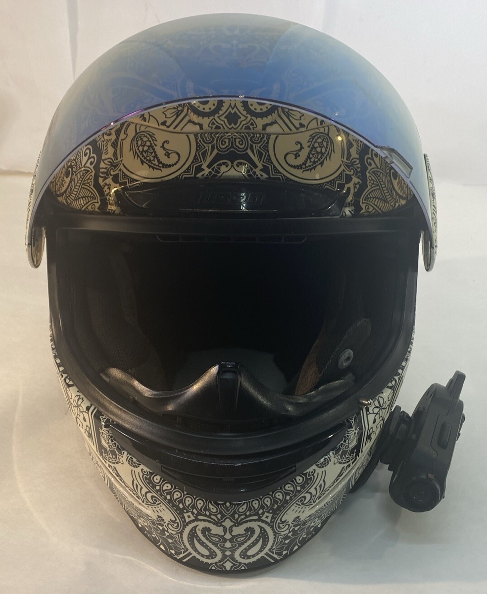 Icon Airmada Chantilly Helmet Skull Mint Large w/SENA 10C PRO