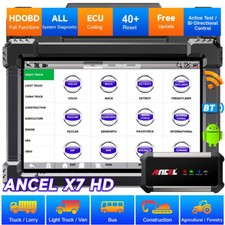 ANCEL X7 HD All System Diagnostic Diesel Heavy Duty Truck Scanner ABS DPF Regen