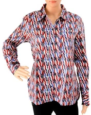 Isabel Marant Etoile Women's Ikat Geometric Printed Button Down Tunic Shirt L 42