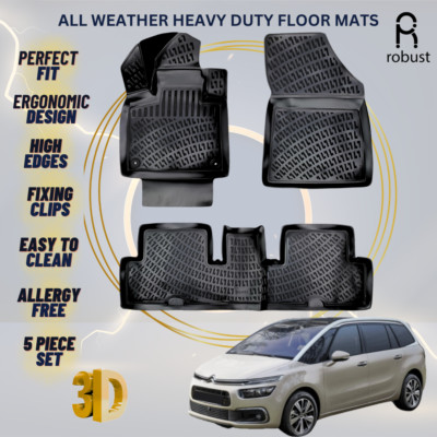 Floor Mat Liners For Citroen C4 Picassо 2013-2022 All Weather Heavy Duty 3D Rugs
