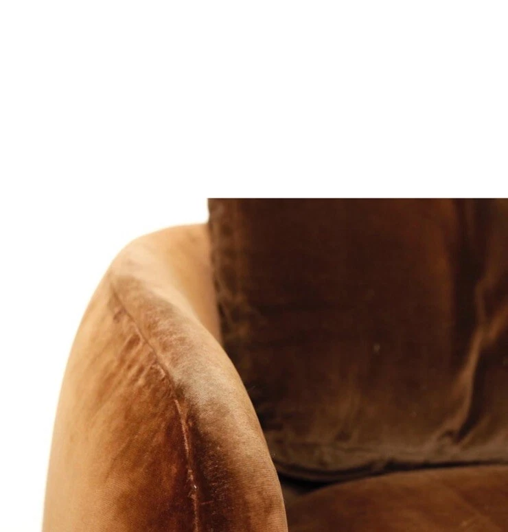 Sillón cromado vintage estilo Milo Baughman en gamuza beige años 70 Foto 3 de 4