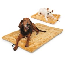 Golden Tan Sand Dog Crate Mat Bed Comfortable Durable Soft Double Sided Plush