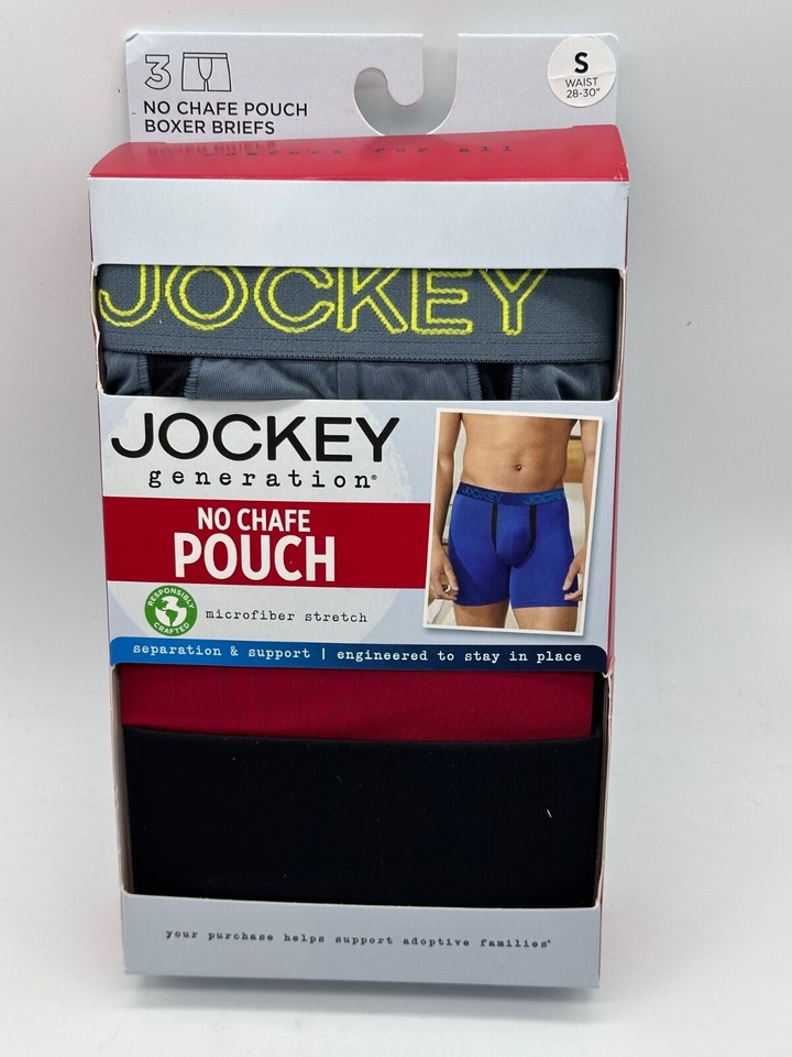 Jockey No-Chafe Pouch Boxer Briefs 3-Pack – Soft Stretch Comfort In Navy/Teal, Size XL (40-42) | Men's Underwear