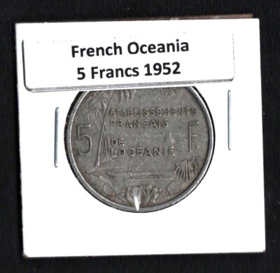 FRENCH OCEANIA 1952 5 FRANCS COIN