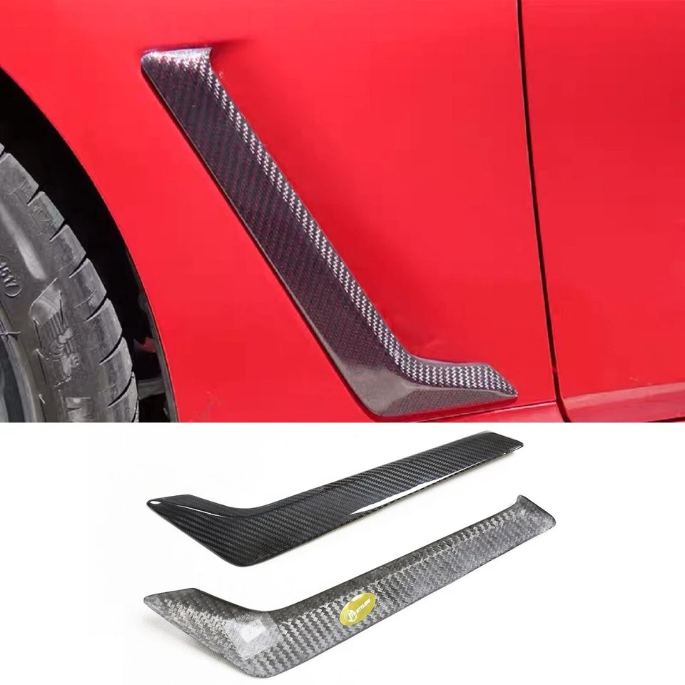 Carbon Fiber Car Side Fender Air Vent Cover Trims For Infiniti Q60 Q60S — 第 2/4 张图片