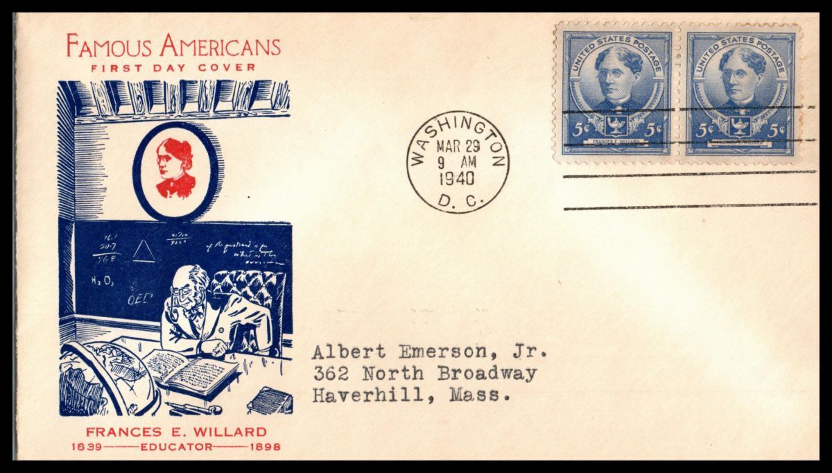 1940 Frances E. Willard educator FDC Sc 872-4 with Fidelity cachet (1T ...